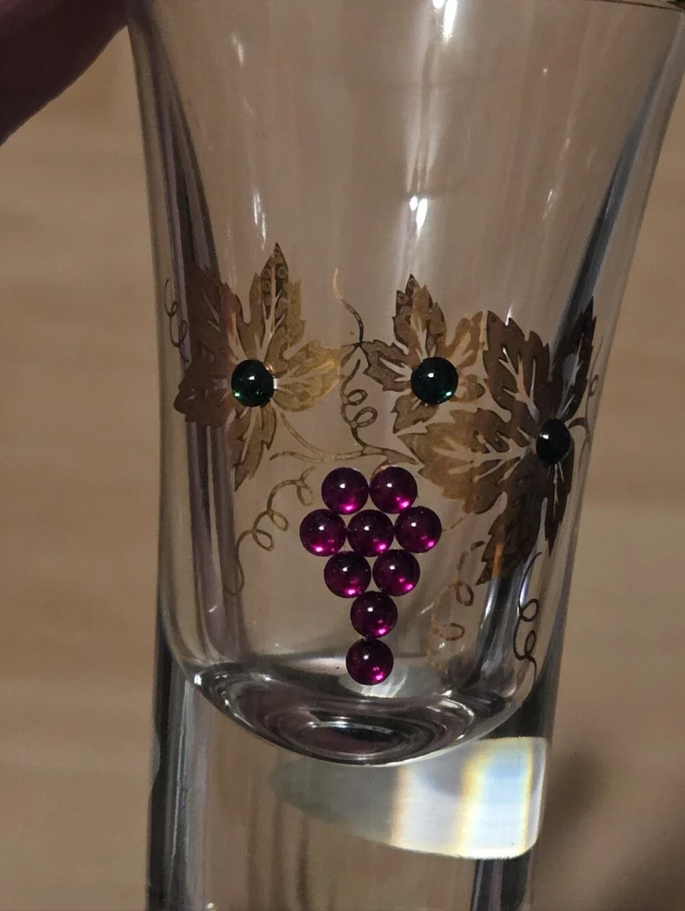 Bockling Germany Grapevine Gold Rim Decorated Shot Glass